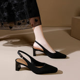 Trendy Women's High Back Strap Box Heels